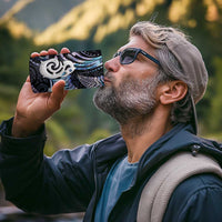 New Zealand Aotearoa 4 in 1 Can Cooler Tumbler Maori Hei Manaia Purple Paua Shell