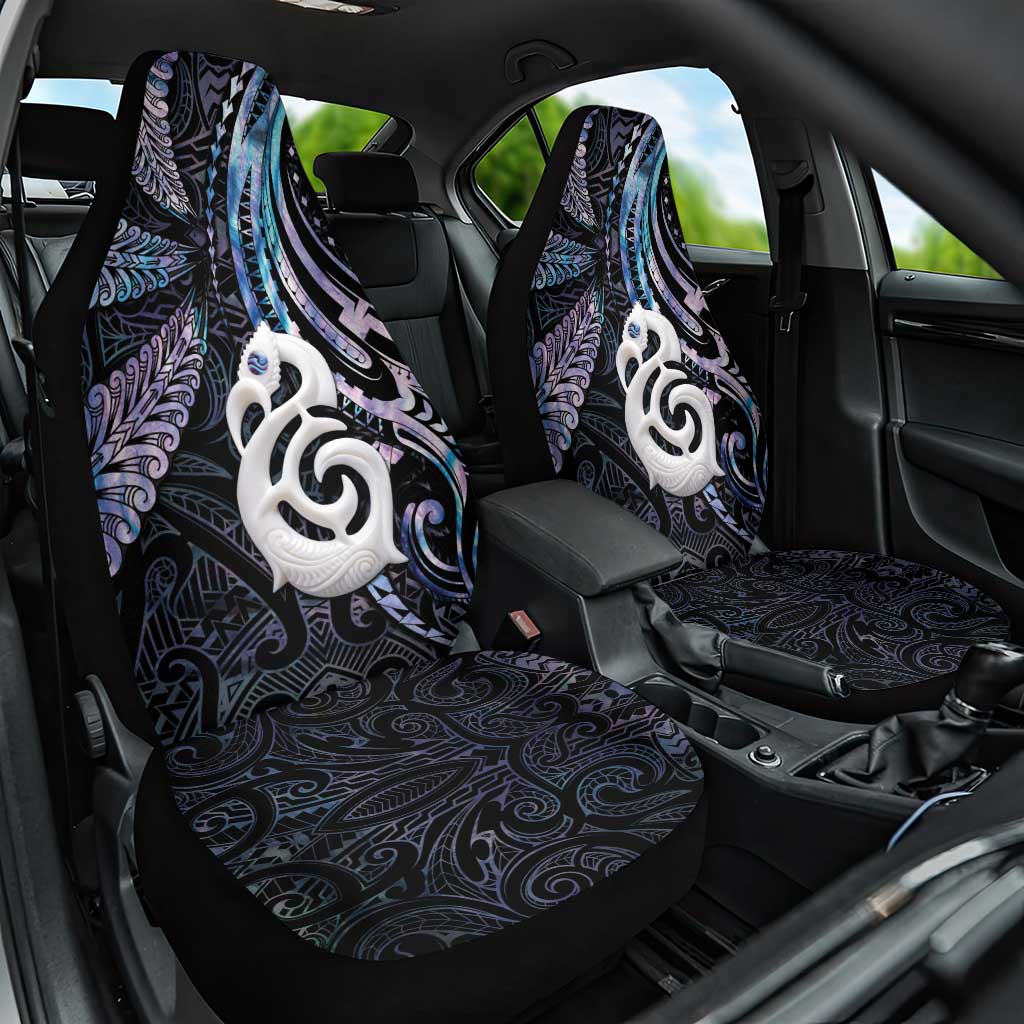 New Zealand Aotearoa Car Seat Cover Maori Hei Manaia Purple Paua Shell