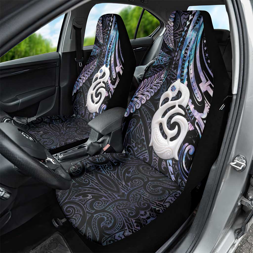 New Zealand Aotearoa Car Seat Cover Maori Hei Manaia Purple Paua Shell