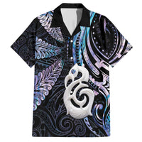 New Zealand Aotearoa Family Matching Puletasi and Hawaiian Shirt Maori Hei Manaia Purple Paua Shell