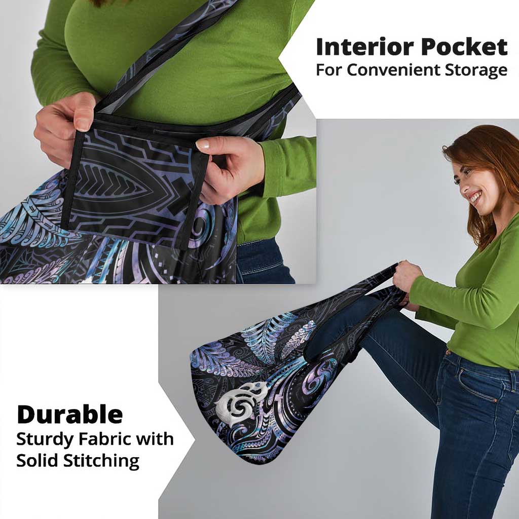 New Zealand Aotearoa Grocery Bag Maori Hei Manaia Purple Paua Shell