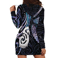 New Zealand Aotearoa Hoodie Dress Maori Hei Manaia Purple Paua Shell