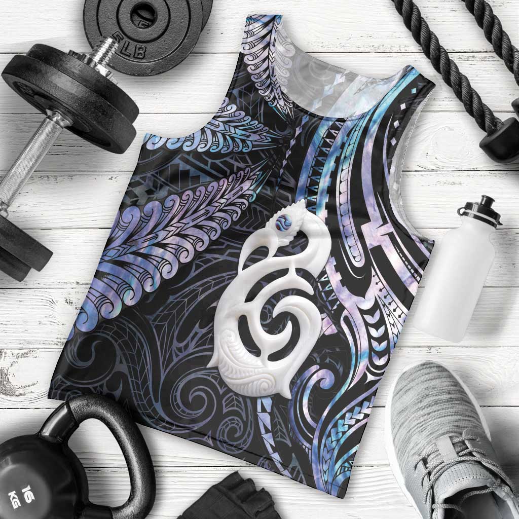New Zealand Aotearoa Men Tank Top Maori Hei Manaia Purple Paua Shell
