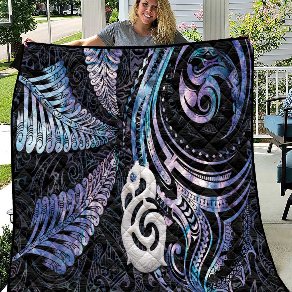New Zealand Aotearoa Quilt Maori Hei Manaia Purple Paua Shell DT04 Purple - Polynesian Pride