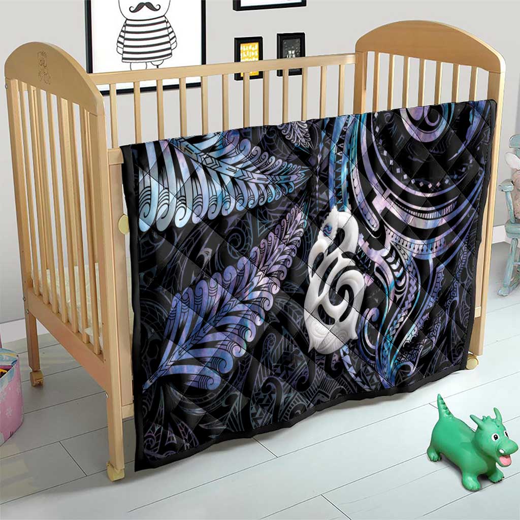 New Zealand Aotearoa Quilt Maori Hei Manaia Purple Paua Shell