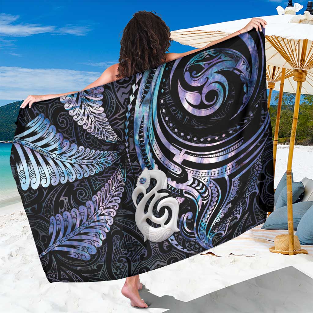 New Zealand Aotearoa Sarong Maori Hei Manaia Purple Paua Shell DT04 One Size 44 x 66 inches Purple - Polynesian Pride