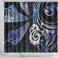 New Zealand Aotearoa Shower Curtain Maori Hei Manaia Purple Paua Shell