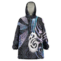 New Zealand Aotearoa Wearable Blanket Hoodie Maori Hei Manaia Purple Paua Shell