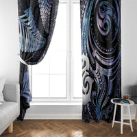New Zealand Aotearoa Window Curtain Maori Hei Manaia Purple Paua Shell