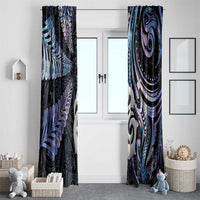 New Zealand Aotearoa Window Curtain Maori Hei Manaia Purple Paua Shell