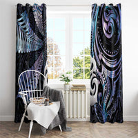 New Zealand Aotearoa Window Curtain Maori Hei Manaia Purple Paua Shell