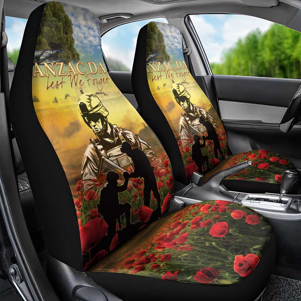 New Zealand ANZAC Day Car Seat Cover The Ode Remembrance And Poppy