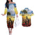 New Zealand ANZAC Day Couples Matching Off The Shoulder Long Sleeve Dress and Hawaiian Shirt The Ode Remembrance And Poppy