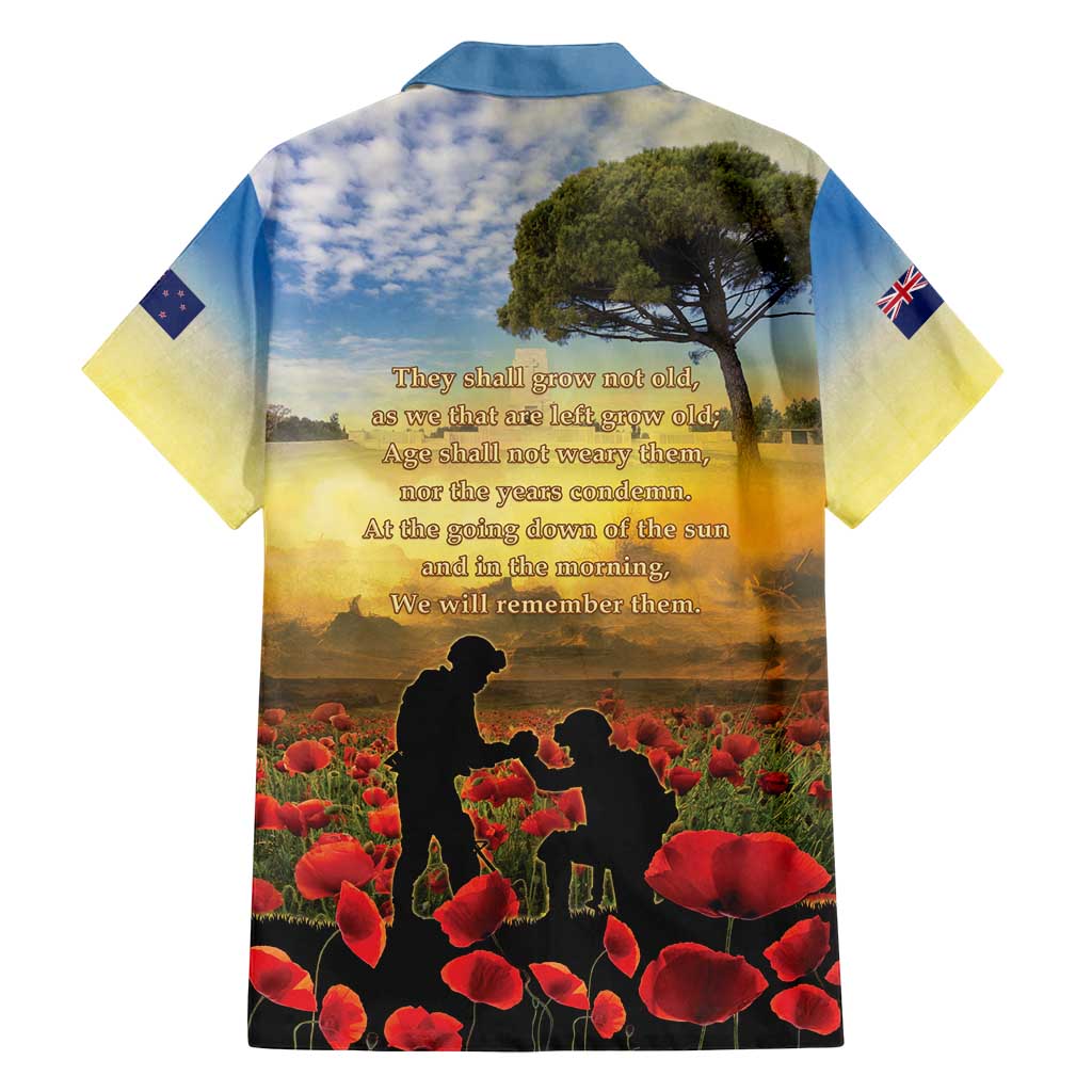 New Zealand ANZAC Day Family Matching Off Shoulder Maxi Dress and Hawaiian Shirt The Ode Remembrance And Poppy
