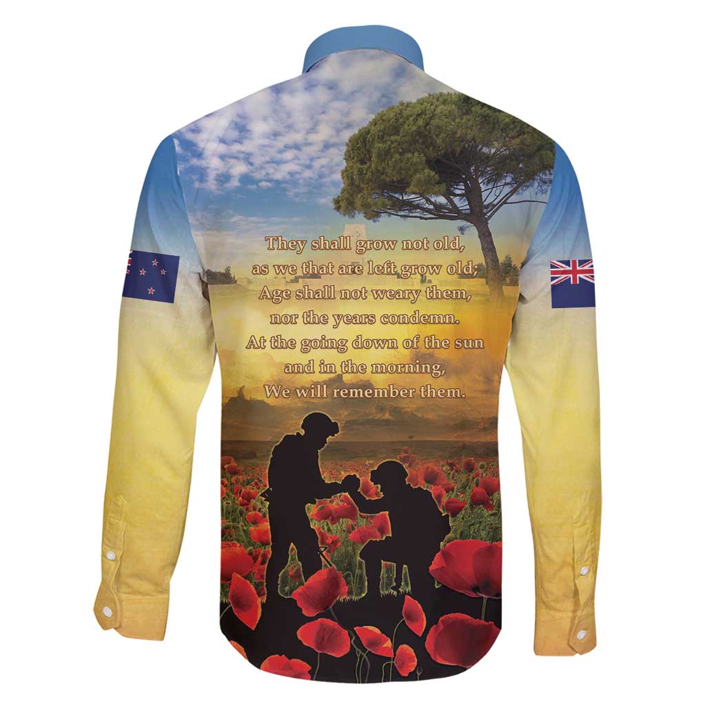 New Zealand ANZAC Day Family Matching Off Shoulder Maxi Dress and Hawaiian Shirt The Ode Remembrance And Poppy