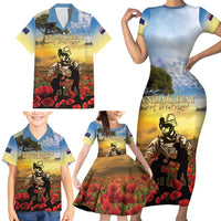 New Zealand ANZAC Day Family Matching Short Sleeve Bodycon Dress and Hawaiian Shirt The Ode Remembrance And Poppy