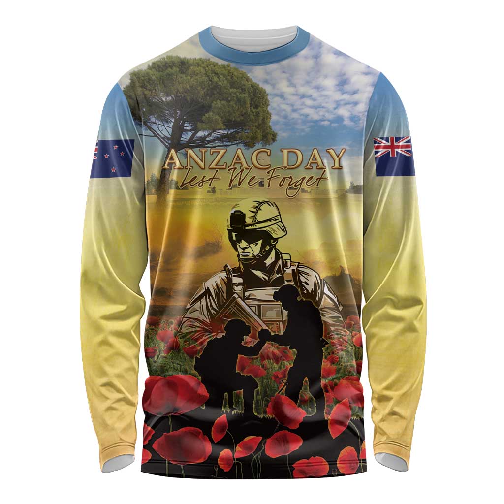 New Zealand ANZAC Day Long Sleeve Shirt The Ode Remembrance And Poppy