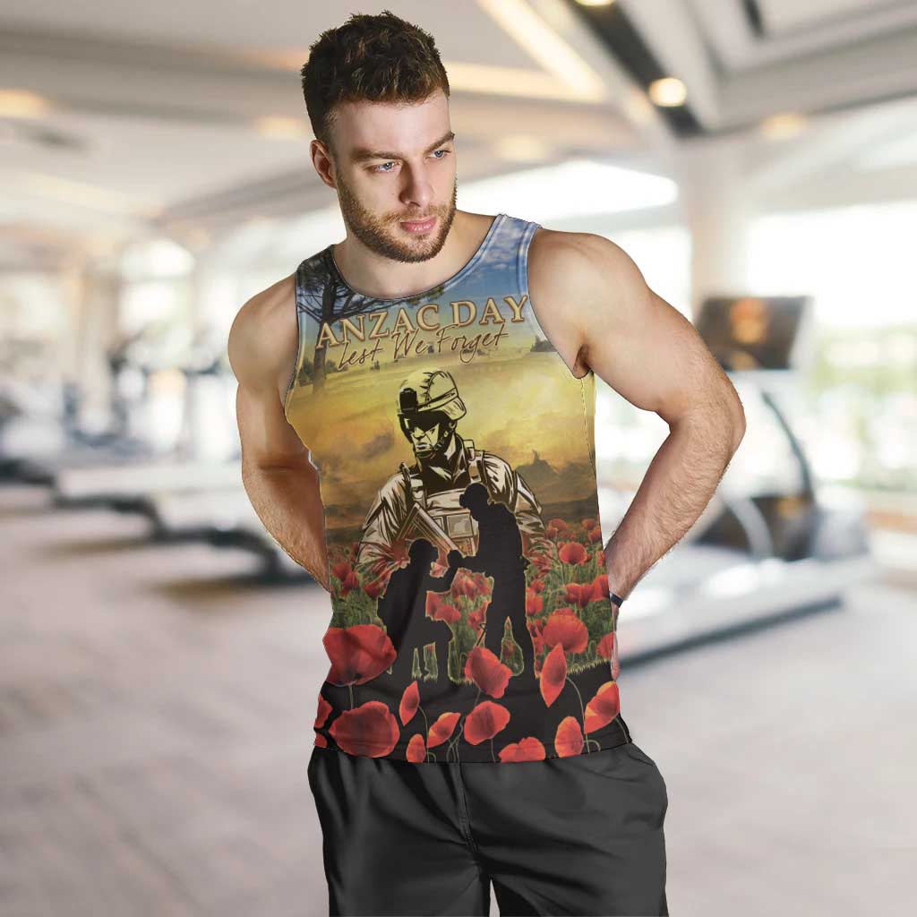New Zealand ANZAC Day Men Tank Top The Ode Remembrance And Poppy