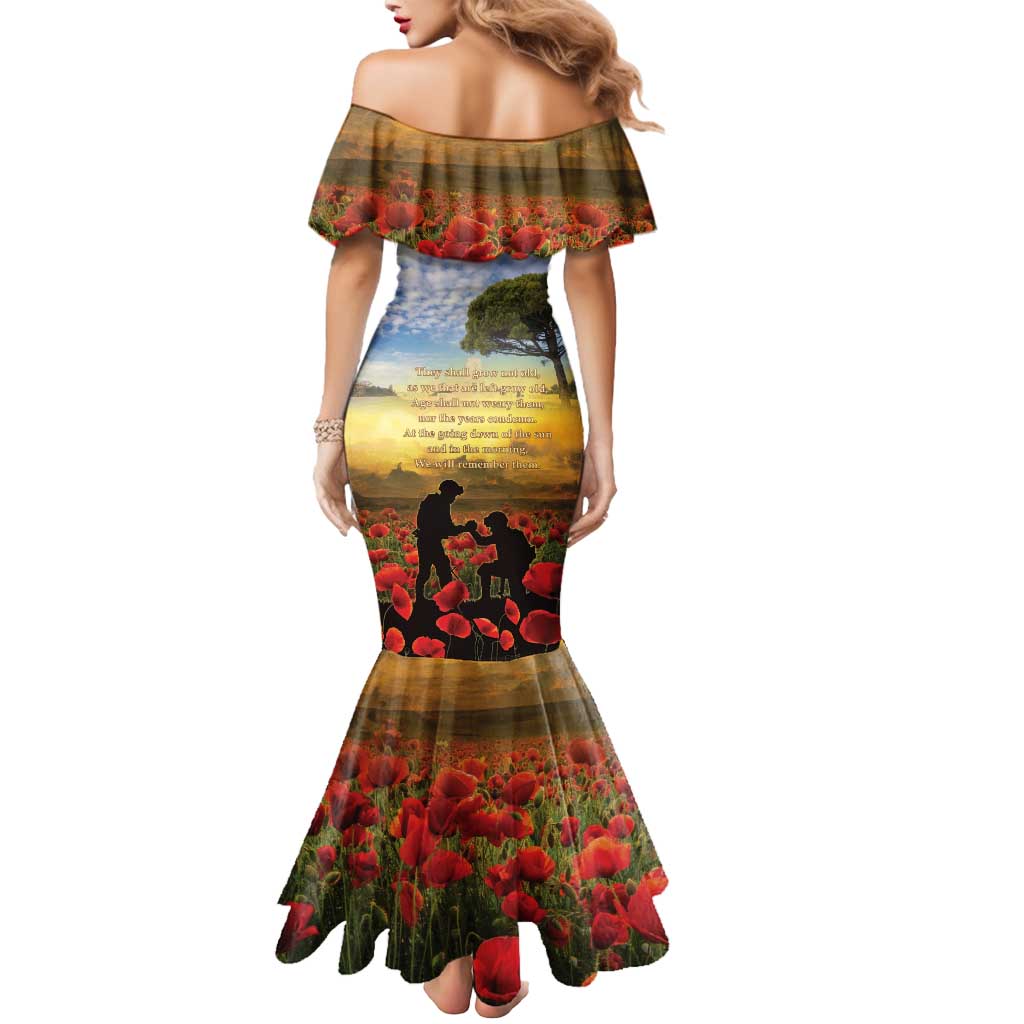 New Zealand ANZAC Day Mermaid Dress The Ode Remembrance And Poppy