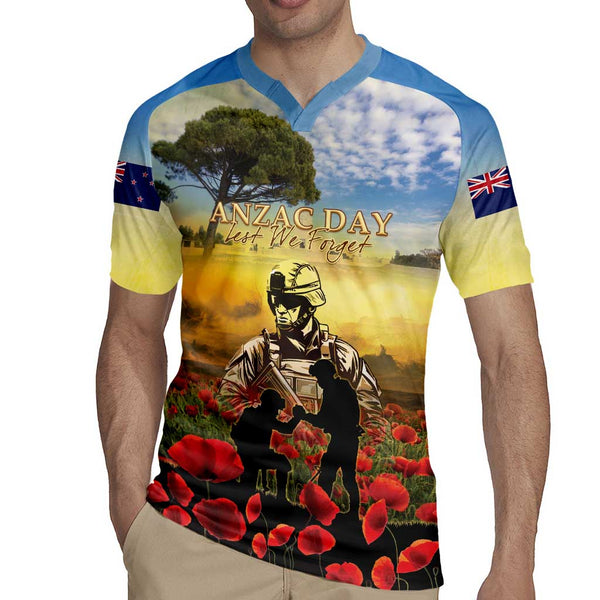 New Zealand ANZAC Day Rugby Jersey The Ode Remembrance And Poppy DT04