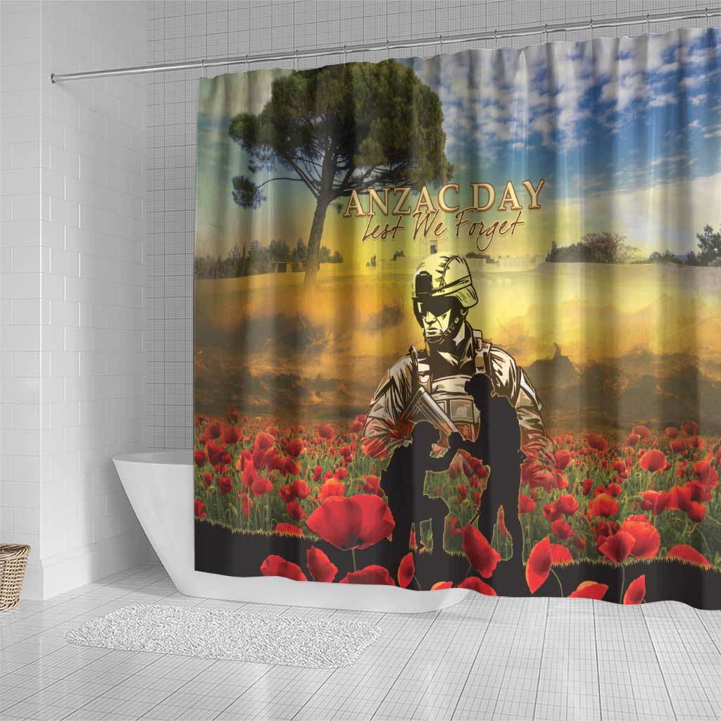 New Zealand ANZAC Day Shower Curtain The Ode Remembrance And Poppy