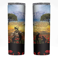 New Zealand ANZAC Day Skinny Tumbler The Ode Remembrance And Poppy