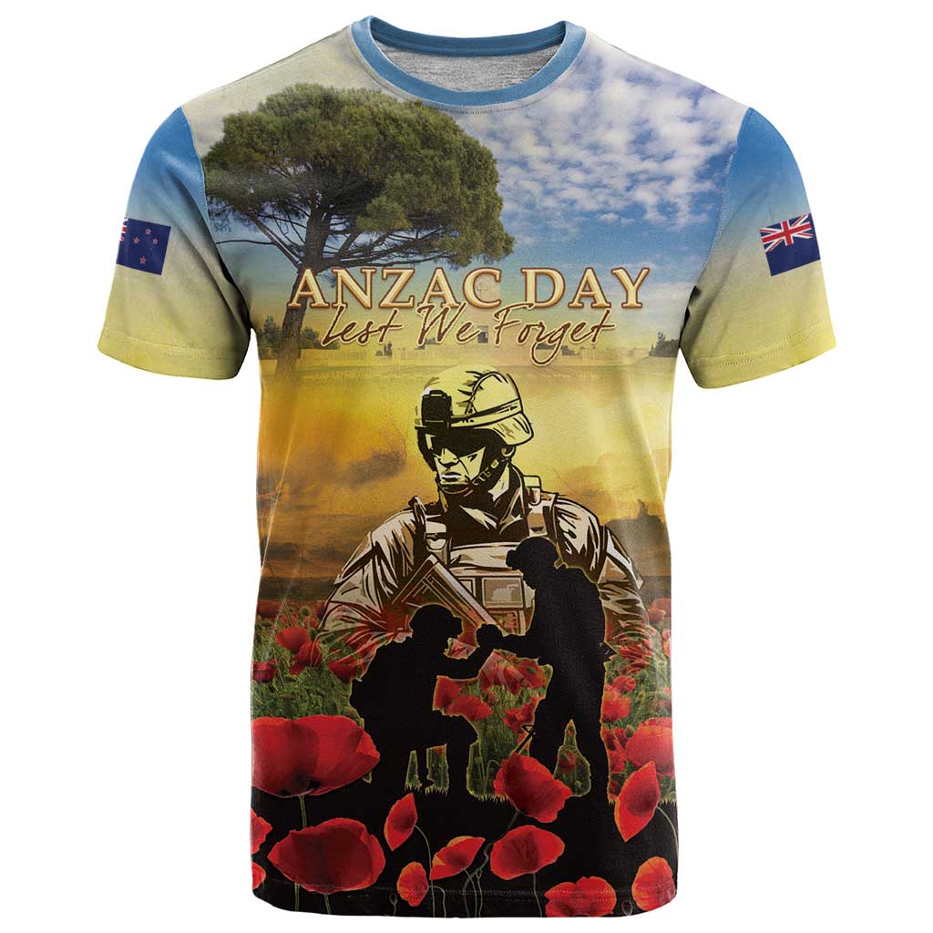 New Zealand ANZAC Day T Shirt The Ode Remembrance And Poppy