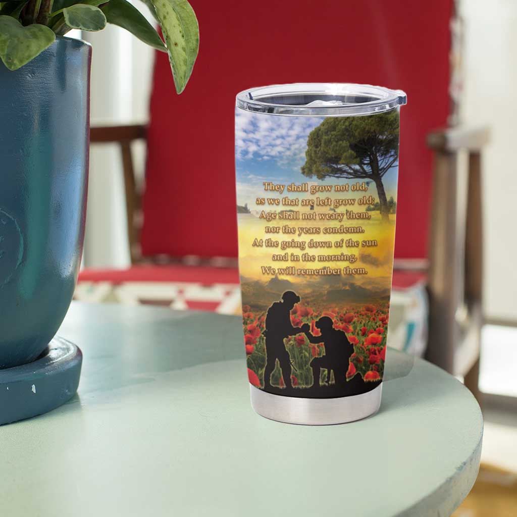 New Zealand ANZAC Day Tumbler Cup The Ode Remembrance And Poppy