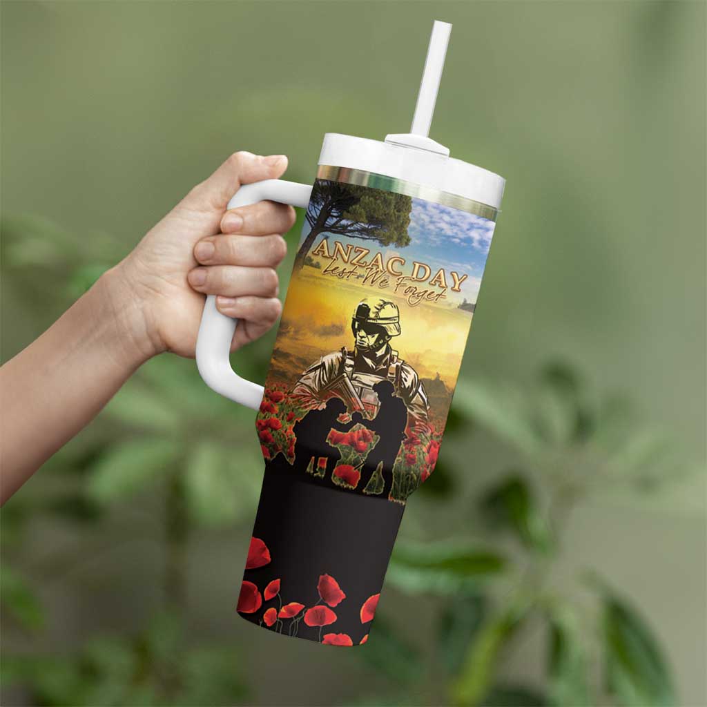 New Zealand ANZAC Day Tumbler With Handle The Ode Remembrance And Poppy