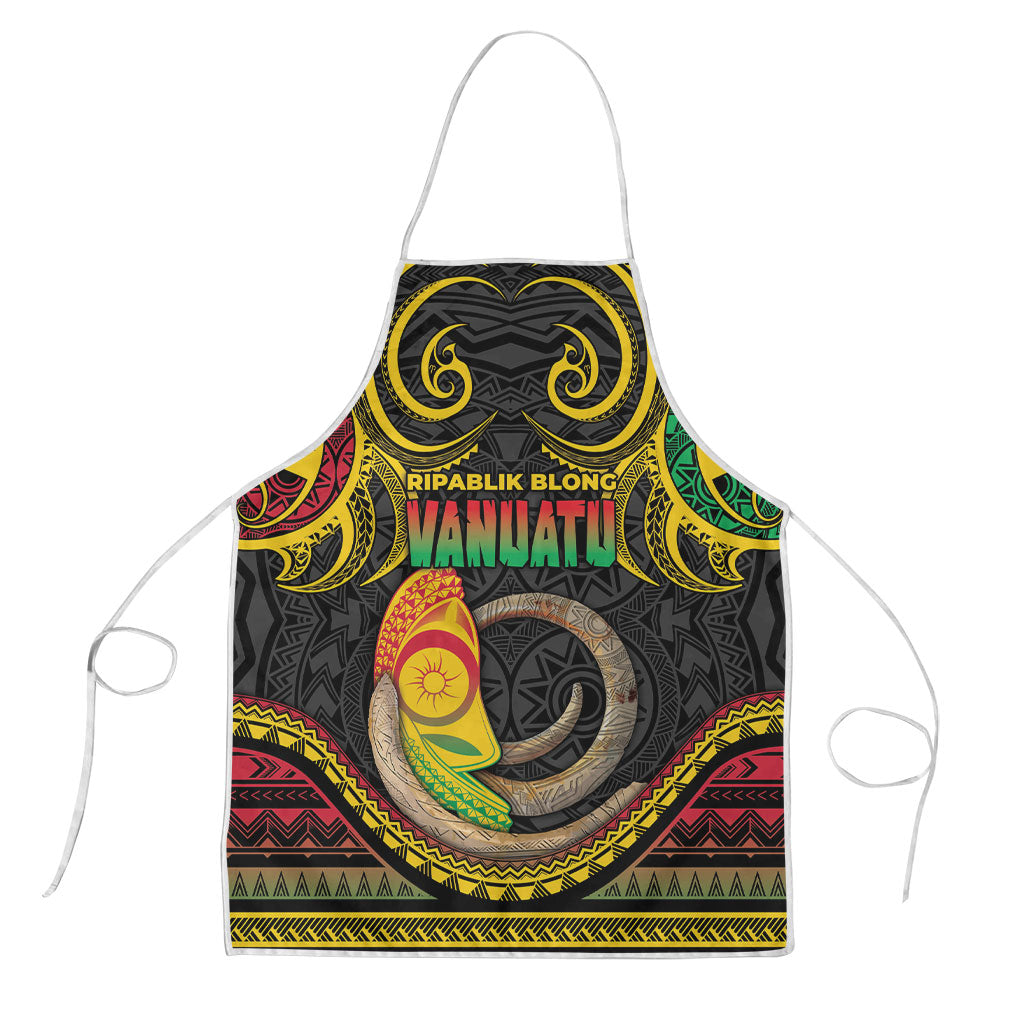 Vanuatu Language Week Apron Boar Tusk Warrior Tribal Floral Pattern