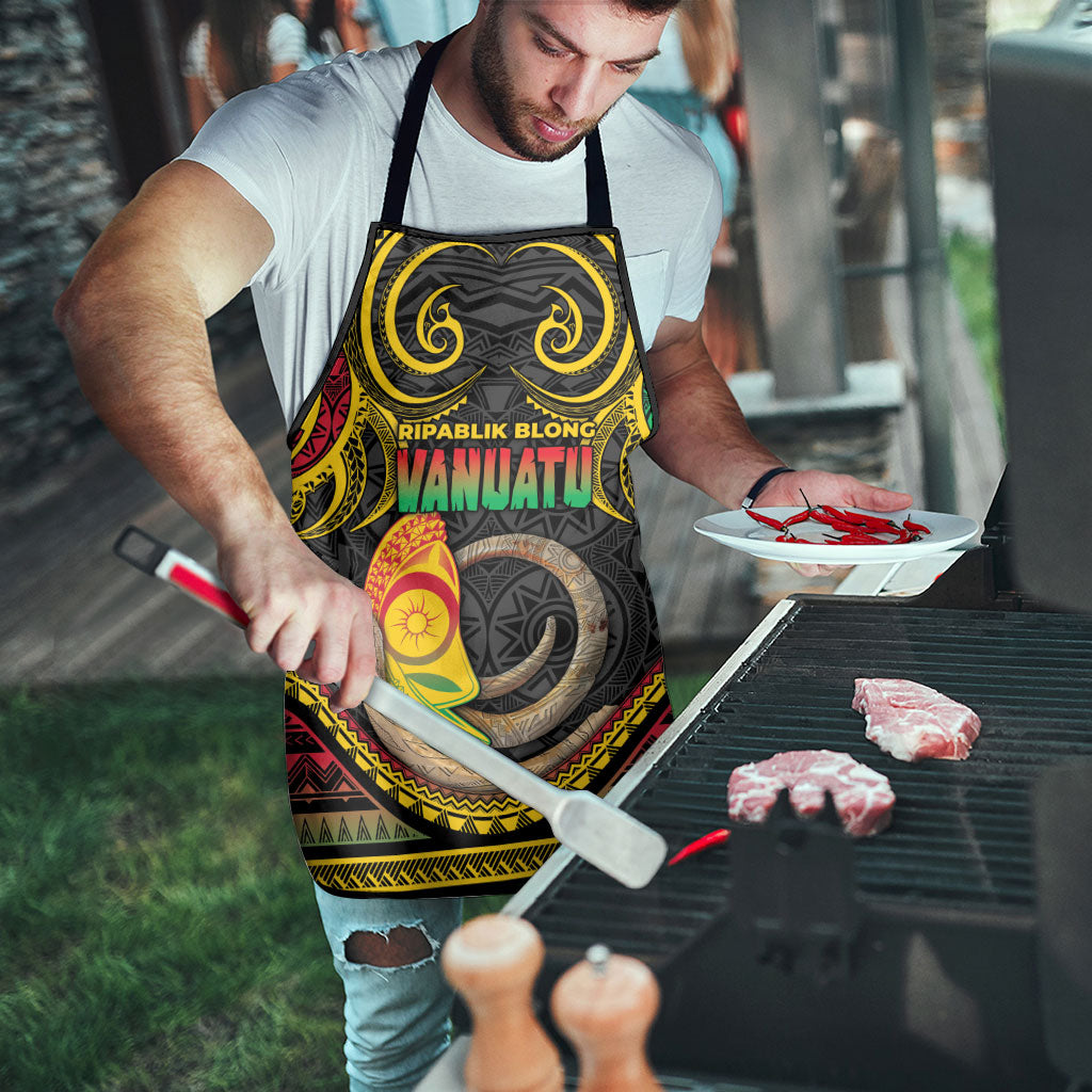 Vanuatu Language Week Apron Boar Tusk Warrior Tribal Floral Pattern