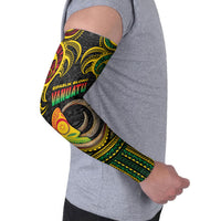 Vanuatu Language Week Arm Sleeves Boar Tusk Warrior Tribal Floral Pattern