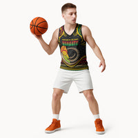 Vanuatu Language Week Basketball Jersey Boar Tusk Warrior Tribal Floral Pattern