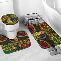 Vanuatu Language Week Bathroom Set Boar Tusk Warrior Tribal Floral Pattern