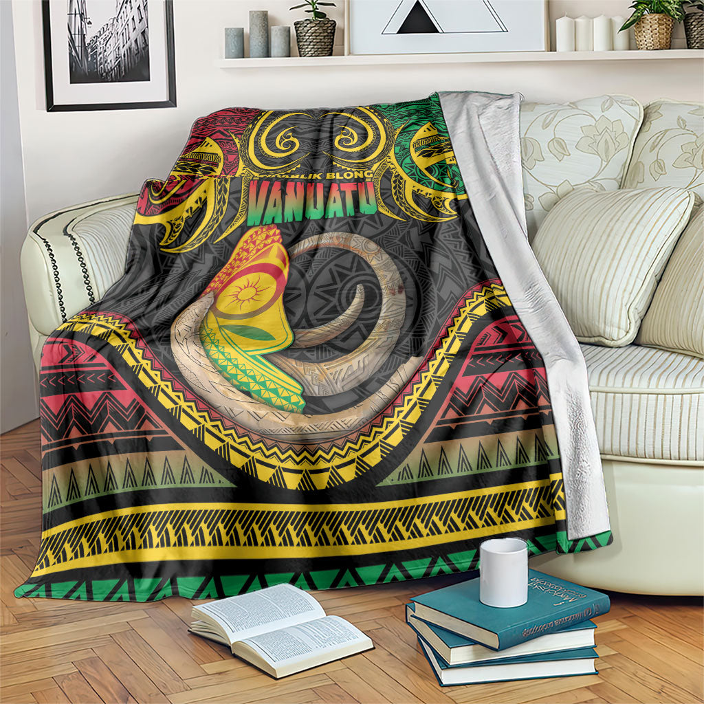 Vanuatu Language Week Blanket Boar Tusk Warrior Tribal Floral Pattern