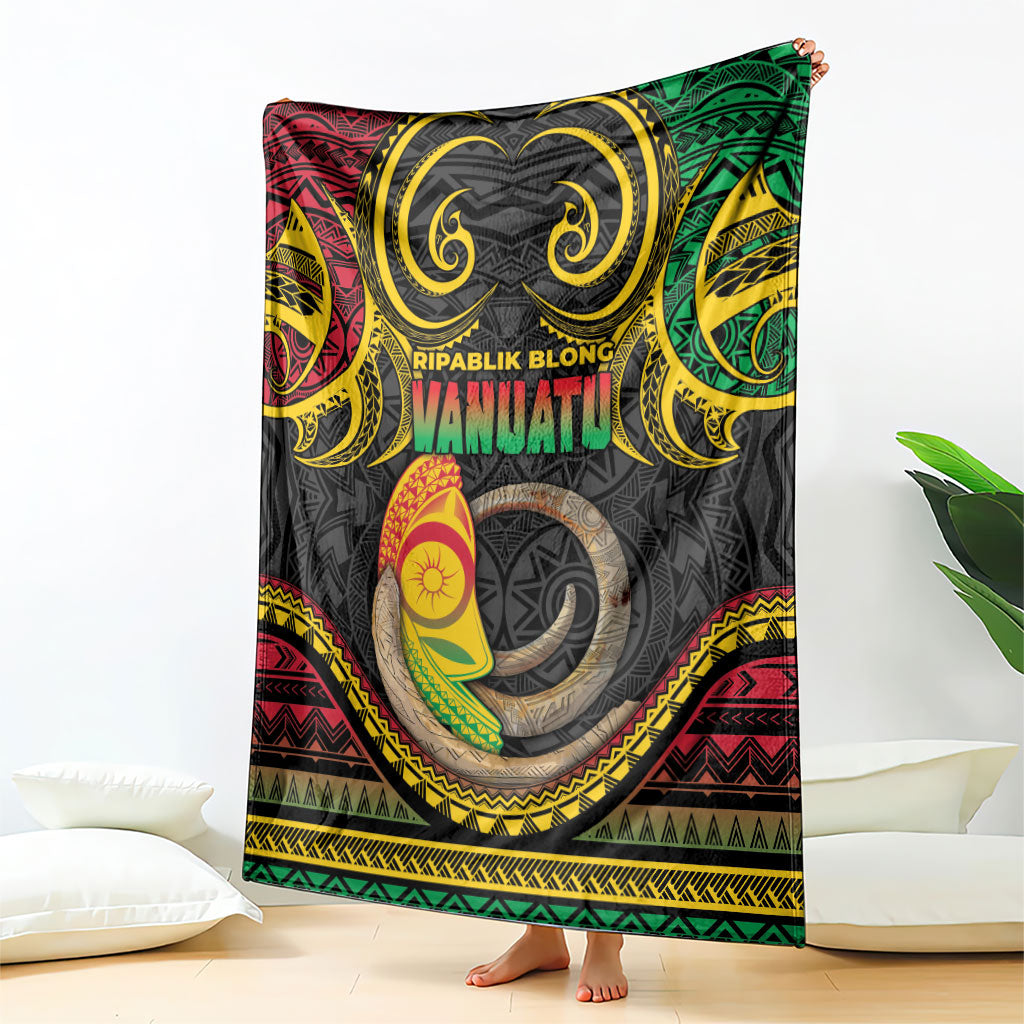 Vanuatu Language Week Blanket Boar Tusk Warrior Tribal Floral Pattern