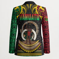 Vanuatu Language Week Blazer Boar Tusk Warrior Tribal Floral Pattern