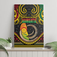 Vanuatu Language Week Canvas Wall Art Boar Tusk Warrior Tribal Floral Pattern