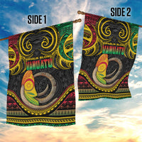 Vanuatu Language Week Garden Flag Boar Tusk Warrior Tribal Floral Pattern