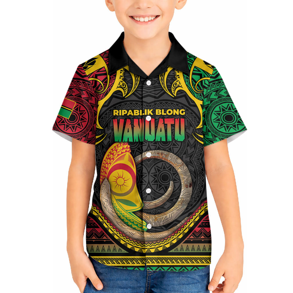 Vanuatu Language Week Hawaiian Shirt Boar Tusk Warrior Tribal Floral Pattern