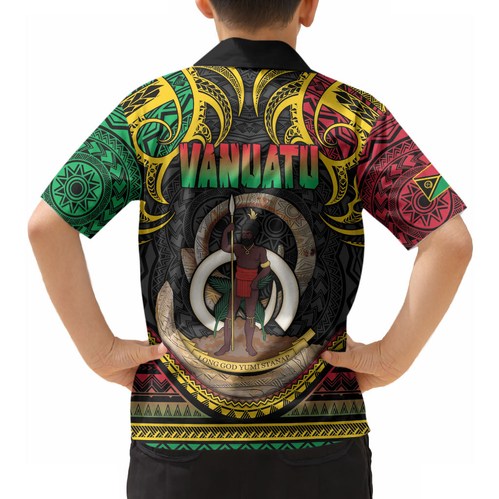 Vanuatu Language Week Hawaiian Shirt Boar Tusk Warrior Tribal Floral Pattern
