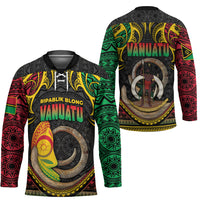Vanuatu Language Week Hockey Jersey Boar Tusk Warrior Tribal Floral Pattern