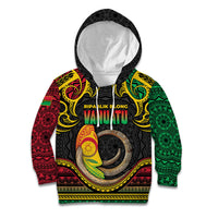 Vanuatu Language Week Kid Hoodie Boar Tusk Warrior Tribal Floral Pattern