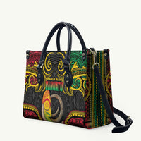 Vanuatu Language Week Leather Bag Boar Tusk Warrior Tribal Floral Pattern