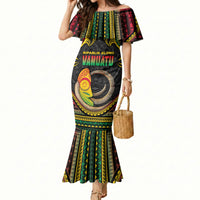 Vanuatu Language Week Mermaid Dress Boar Tusk Warrior Tribal Floral Pattern