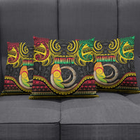 Vanuatu Language Week Pillow Cover Boar Tusk Warrior Tribal Floral Pattern