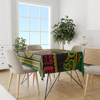 Vanuatu Language Week Tablecloth Boar Tusk Warrior Tribal Floral Pattern
