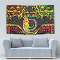 Vanuatu Language Week Tapestry Boar Tusk Warrior Tribal Floral Pattern