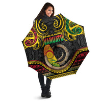 Vanuatu Language Week Umbrella Boar Tusk Warrior Tribal Floral Pattern