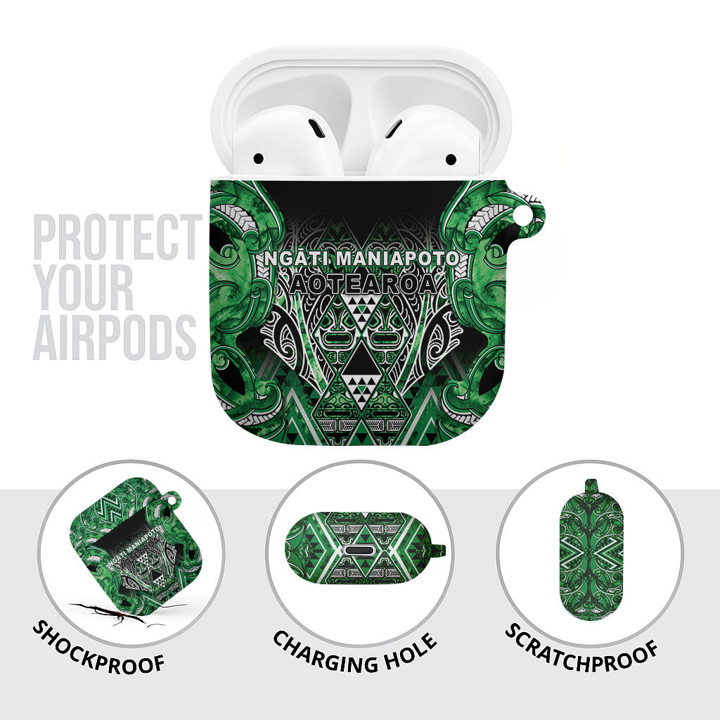 Aotearoa Ngati Maniapoto AirPods Case Maori Tribal Green Paua Shell Pattern